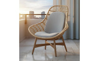 Waterproof Balcony Wicker Furniture Set Sunproof Balcony Chair Set Woven Design Wicker Armchair Weather-Resistant for Outdoor, Patio