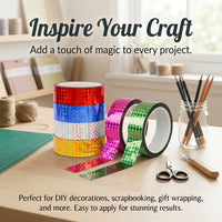 Holographic Tape for Scrapbooking, Iridescent Decorative Roll for Gift Wrapping, Reflective Craft Supplies for Artists and DIY Projects