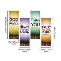 4 Pieces Banner Set Easy to Install Easter Banner Set Inspirational Wall Decor for Christians, Pastors, Home, Porch, Hanging Backdrop Signs for Spring Easter