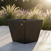 Classical X-Shape Flower Pot, Large Garden Planter, Resin Container, Outdoor Nursery Pot, Sturdy Decorative Planter