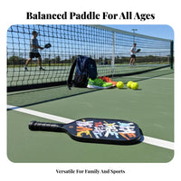Pickleball Racket Cushioned Hold Fiberglass Pickleball Paddle Hexagonal Grid Center Paddle Lightweight Enlarged Sweet Area