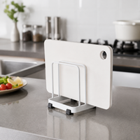 Metal Cutting Board Rack, Hygienic Board Storage for 3 Boards, Vertical Storage for Easy Kitchen Access, Minimalist Countertop Drainer