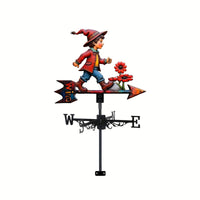 Little Boy Weathervane Rust Resistant Metal Wind Direction Indicator Smooth Rotation Metal Weathervane for Yard, Fence