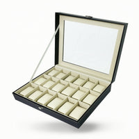 Dustproof Watch Box with Window Padded Watch Case with Glass Lid Rectangular Clear for Enthusiasts