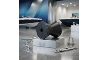 Black Boat Haulage Bow Roller Spool-Shaped Rubber Haulage Roller Central Hole Marine Hardware Rounded