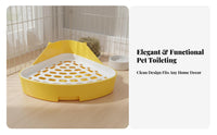 Hare Litter Box Easy to Clean Litter Box with Drawer Pet Toilet Sturdy Spray Guard Potty Pan Low Entrance for Indoors