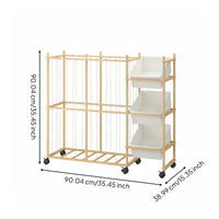 Wooden Toy Storage Organizer Easy to Move Detachable Toy Shelf Large Capacity Mobile Storage Rack for Playroom