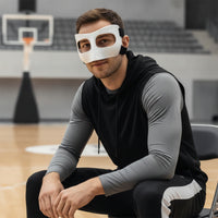 Cushioning Safety Mask with Cushion Pads Lightweight Nose Guard Non-Slip Pad Slim-Fit for Athletes