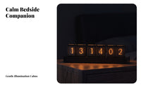 Illuminated Nixie Tube Clock Digital LED Clock with Wood Base Low Power Consumption Modern for Technology Lovers Enthusiasts, Gamers, Gaming Room, Office