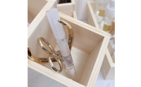 Minimalist Design Wooden Nail Tool Organizer Rustic Charm Tiered Manicure Tool Holder Large Capacity Natural Wood Brush Holder for Makeup Artists, Desktop, Vanity, Dresser Top