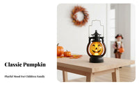 Halloween Themed pumpkino'-Lantern Lamp Portable Night Light Giftable Seasonal Decor Battery Operated for Families, Party Hosts, Homeowners, Trick-or-Treating, Tabletop Display, Bedroom, Entryway