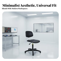 Cleanroom Suitable Anti-Static Rolling Chair Adjustable Height Laboratory Stool Swivel Function Workplace Seating Easy to Clean for Industrial Workers, Healthcare Professionals, Laboratoryoratory, Workshop, Assembly Line, Hospital