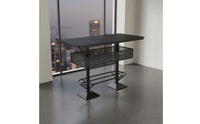 Urban Loft design Round Bar Table and Stools With Footrest Pub Seating scuffResistant Counter Stool sturdyDuty Construction for Restaurant Owners, Cafe Proprietors, Interior Designers, Home Kitchen, Dining Room, Small Spaces, Patio
