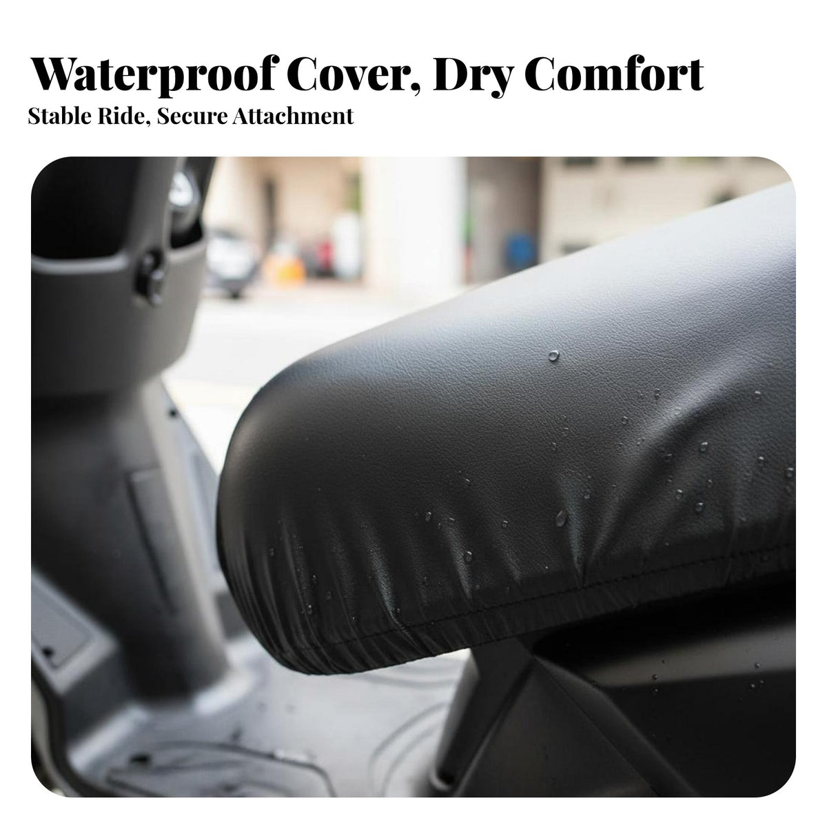 Motorcycle Seat Cover Fleece Lined Water Resistant Leather Seat Cover Heat Insulating Vehicle Accessory for Commuters, Daily Commuting, Outdoor