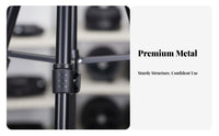 360 Degree Rotation Aluminum Alloy Tripod Non-Slip Feet Portable Telescope Tripod Foldable Adjustable Camera Stand 3-Way Swivel Pan Head for Photographers, Amateur Astronomers, Content Creators, Outdoor, Night Sky Observation, Recording Recording, Studio