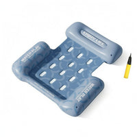 Raised Side Chambers Inflatable Pool Flotation Device Lounger Headrest Three-Tube Flotation Device Lounger Grab Handles Floating Lounge Raft Rectangular