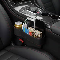 Space Filler with USB Universal Fit Seat Space Storage Box Prevents Items from Falling Car Storage Box with Beverage Holder Holder
