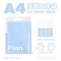 Planwith文件夹a4风琴包高颜值多层试卷收纳袋透明插页初高学生考卷整理手提大容量合同档案整理神器分类夹
