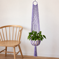 Macrame Plant Hanger Fiber Hand-Woven Hanging Planter, Bohemian Hanging Basket for Balcony Garden & Home Decor