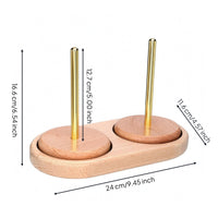 Rotating Yarn Spool Holder Two-rodRod Wooden Yarn Holder for Knitting, Crochet