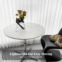 Adjustable Height Round elevatingTop End Table Movable Living Room Furniture Modern Design Space-Saving for Apartment Dwellers, Homeowners, Students, Bedroom, Home Office, Hallway