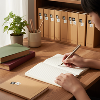 Kraft Paper Subject Notebooks for Students, 5-Pack