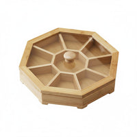 Covered Snack Organizer Smooth Finish Multi Compartment Tray Food Divided Snack Tray