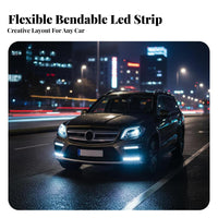 2 Pieces LED Daytime Running Light Easy to Install Clear Vision Daytime Running Lamp Strip Daytime Running Light Bar for Night Driving