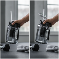 Large Capacity Water Bottle with Handle, Leakproof Tritan Sports Water Jug for Gym, Outdoor, and Travel