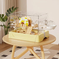 Large Hamster Cage Luxury Hamster Villa Habitat with 18cm Exercise Wheel and Tube Tunnel, Large Space for Syrian and Dwarf Hamsters
