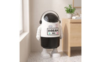 Playful Astronaut Trash Can Stylish Astronaut-Themed Trash Can Modern Space Themed Wastebasket Sturdy for Teens, Bedroom