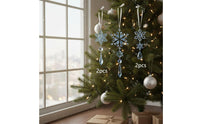 10 Pieces Acrylic Snowflake and icespike Set Lightweight Transparent Christmas Tree Pendants Easy to Hang Acrylic Christmas Tree Pendant for Hotel Decor
