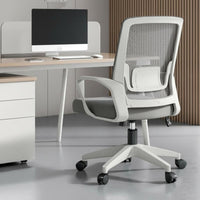 Height Adjustable Mesh Back Swivel Chair Ergonomic Design Office Furniture Lumbar Support Effortless Rolling Casters for Receptionists, Students, Gamers, Conference Room, Bedroom
