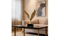 Eagle Statue with Base Gilded Eagle Sculpture Decorative Bird Figurine Glossy Bird Statue Tabletop for Homeowners, Living Room