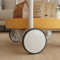 Space Saving Sofa End Table with Wheels Multifunctional Mobile End Table Nordic Design for Living Room, Small Areas, Bedroom