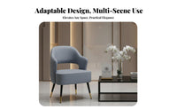 Soft Cushioning Upholstered Barrel Chair Curved Backrest Indoor Furniture Minimalist Design Lounge Seat Ergonomic Design for Interior Designers, Apartment Dwellers, Bedroom, Beauty Salon, Reception Area, Living Room