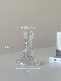 ins田园风透明水晶玻璃烛台香薰蜡烛小烛台氛围感餐桌装饰品摆件