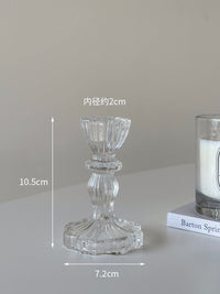 ins田园风透明水晶玻璃烛台香薰蜡烛小烛台氛围感餐桌装饰品摆件