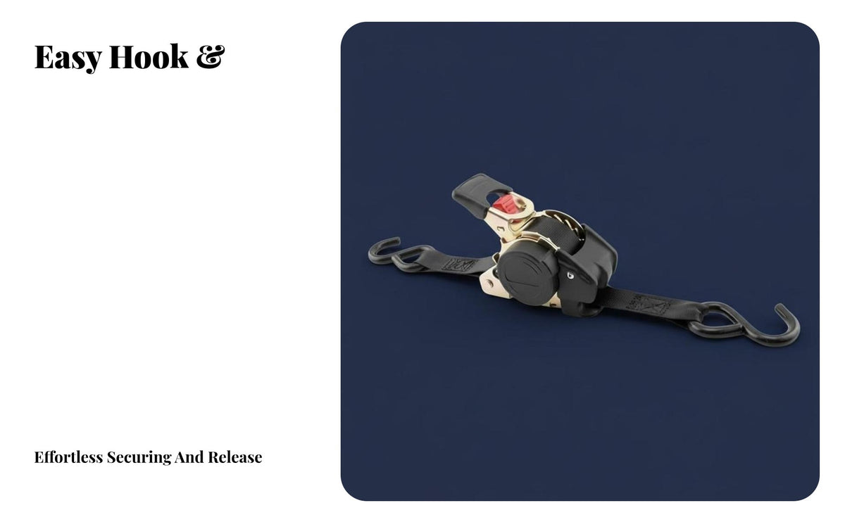 Self-Retracting Cargo Strap Push-Button Tightening Self Retracting Cargo Strap Secure Locking Mechanism Automatic Ratchet Tie down for Moving, Trailer