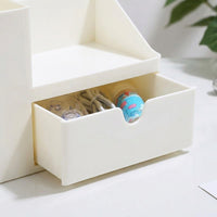Multifunctional Desk Organizer with Drawer, Desktop Storage for Home Office Accessories, Pen Holder Stationery Organiser for Study Table
