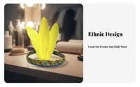 Feather Headdress Eye-Catching Design Tribal Feather Headpiece Adjustable Plume Headband for Entertainers, Dancers, Halloween, Stage Shows, Festivals
