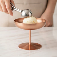 Dessert Cup with Stem Metal Stemmed Ice Sundae Bowl Polished Stainless Steel Dessert Bowl for Hosts, Home, Parties, Cafes