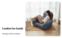 Thick Cushioning Adjustable spinerest Lounger Multi-Functional Adjustable Floor Lounger Ergonomic Design floor cushion Chair Fullfull-full-frame Support for Students, Young Adults, video game enthusiasts, Bay casement, Living Room, Apartment, Home Office
