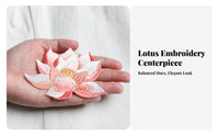 Embroidered Chinese Type Embroidery Applique DIY Decoration Lotus Flower Embroidery Applique Multicolor for Teenagers, Crafting