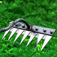 2 in 1 Garden Hand Rake Multi-Tine Hoe Rake Soil Loosening Cultivator for Farmers, Gardeners, Farm, Yard Planting Weeding