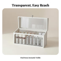 Dustproof Makeup Case with Drawers Large Capacity for Dorm Room, Women, Students