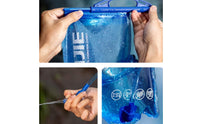 TPU Hydration Bladder Flexible Collapsible Water Bladder Hydration Reservoir Wide Opening Water Pouch Translucent Blue