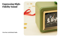 Personalized Screen Retro Bluetooth Speaker Stereoscopic Sound Song Display Speaker Home Audio for Gift Givers, Young Adults, Students, Desktop, Bedroom, Study Room, Office