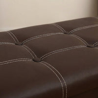 Storage Ottoman for Living Room, Foldable Storage Bench Footstool with Lid, PU Leather Tufted Button Ottoman Box, Heavy Duty 150kg Capacity Seat