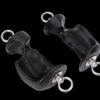 2 Pieces Metal Rings Fitness Grip Handles Molded Ergonomic Grip Handles Black Exercise Gear Long-Lasting